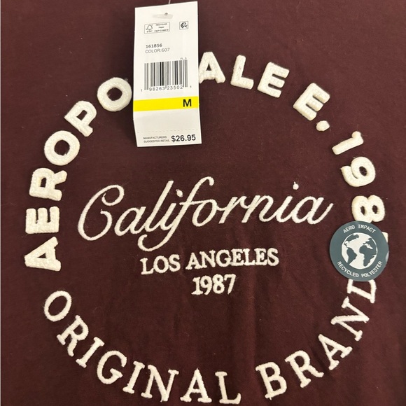 Aeropostale Burgundy California Logo Short Sleeve Tee - Picture 2 of 3